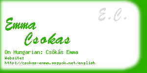 emma csokas business card